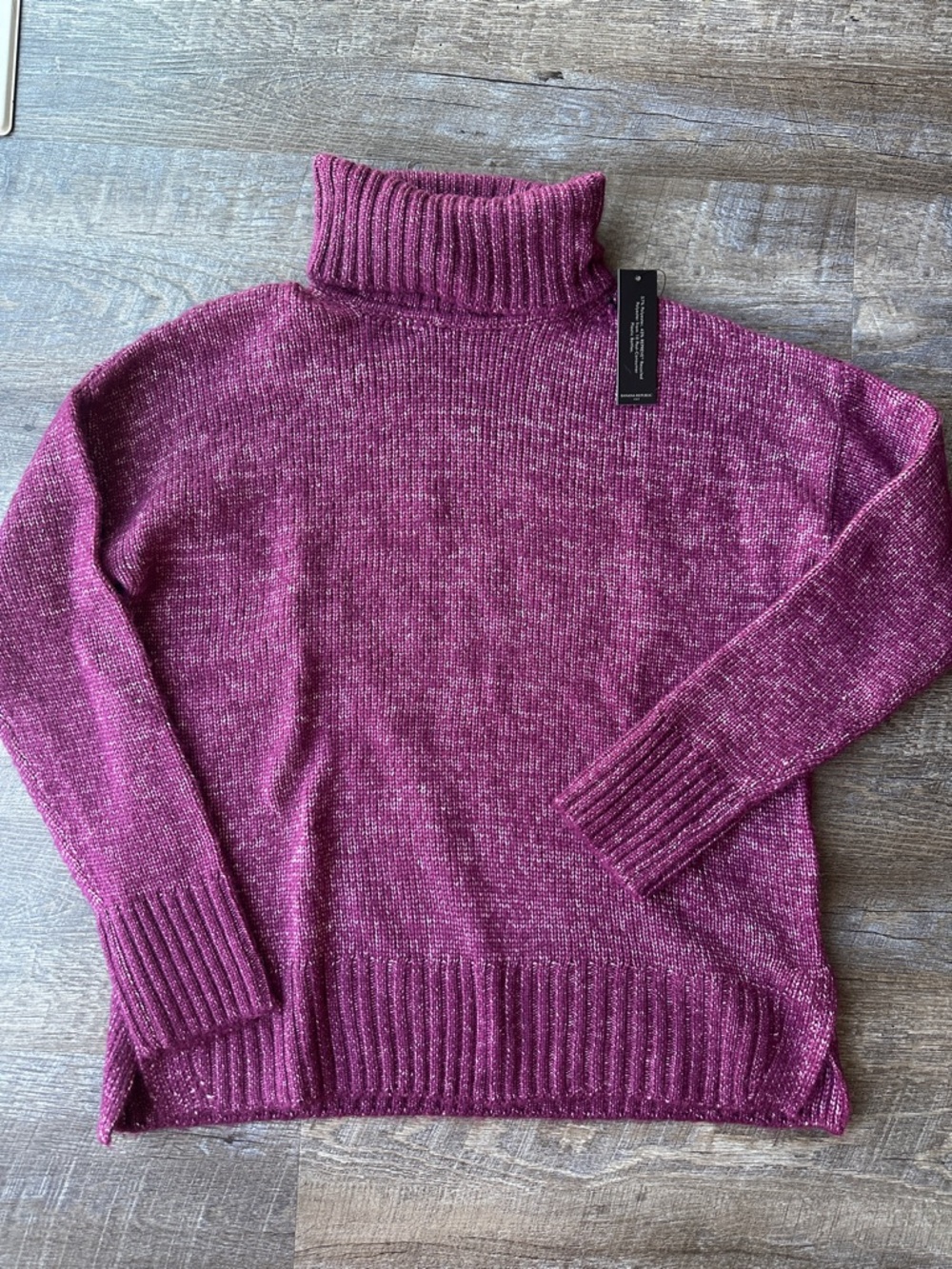 Banana Republic Raspberry Heathered Cowl Neck Sweater